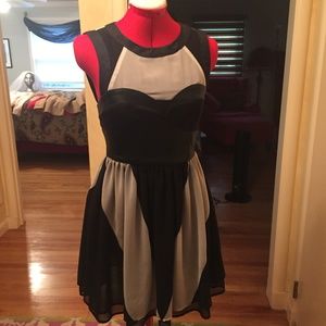 H&M Conscious Collection BL & Gray Faux  DRESS